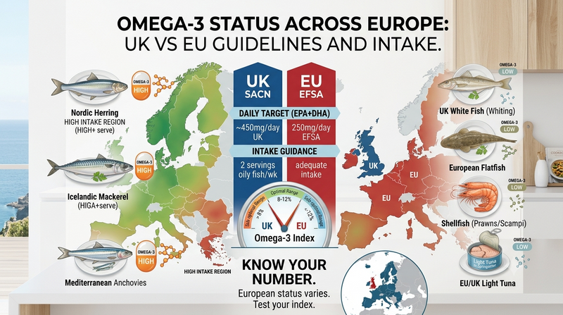Omega-3 across Europe: how the UK and EU compare on intake, guidelines and status